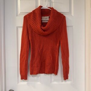 Angel Of The North Vibrant Orange Cowl Neck Sweater